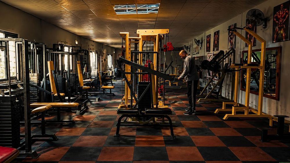 Machine area and mirrors on the gym floor